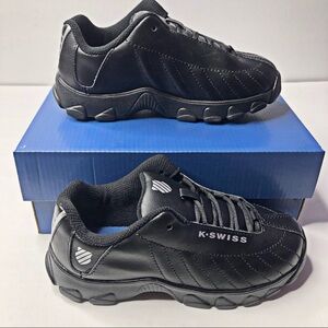 K Swiss ST329 Varsity Low Black Silver Sneakers